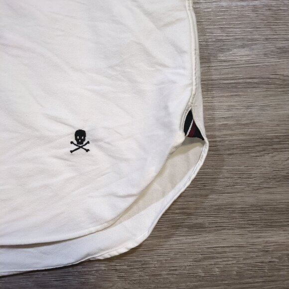 Polo Ralph Lauren Men's XL Button Down Short Sleeve Skulls Embroidered White - Picture 7 of 11